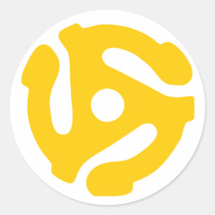 Sticker Rond Carte d'enregistrement Retro 45