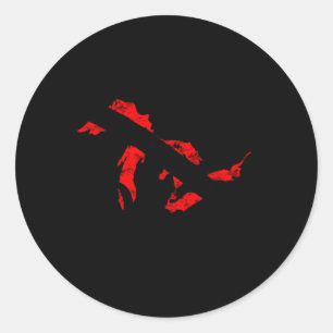 Sticker Rond Carte des Grands Lacs Diver Diver Drapeau Scuba Di