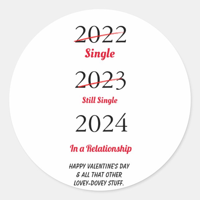 Sticker Rond Carte drôle de Saint-Valentin pour les vacances (Devant)