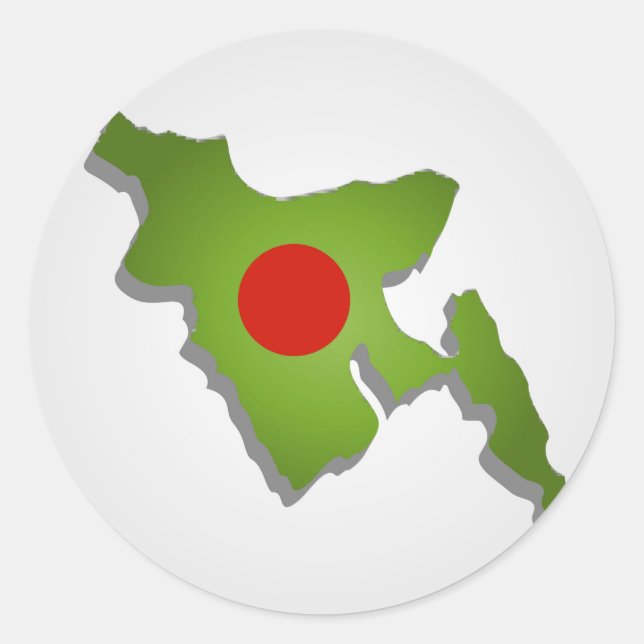 Sticker Rond Carte du Bangladesh (Devant)