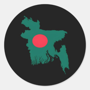 Sticker Rond Carte du Bangladesh