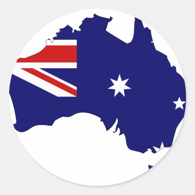 Sticker Rond Carte du drapeau australien (Devant)
