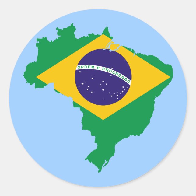 Sticker Rond carte du drapeau brésilien (Devant)