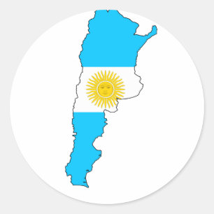 Sticker Rond Carte du drapeau de l'Argentine
