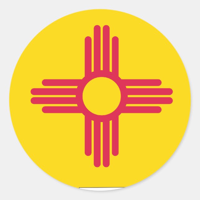 Sticker Rond Carte du drapeau du Nouveau-Mexique (Devant)