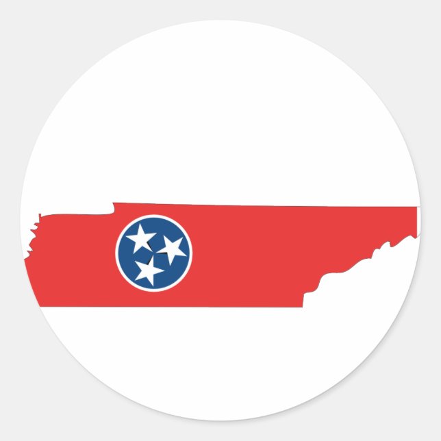 Sticker Rond Carte du drapeau du Tennessee (Devant)