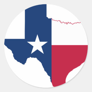 Sticker Rond Carte du drapeau du Texas