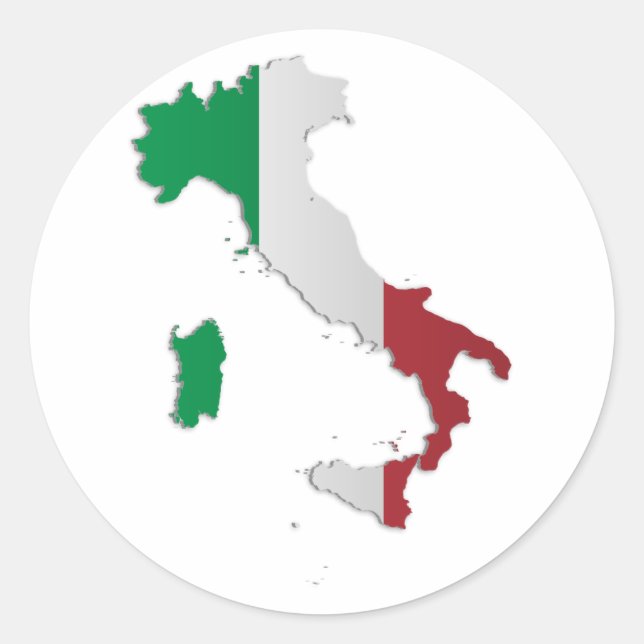 Sticker Rond Carte du drapeau italien (Devant)