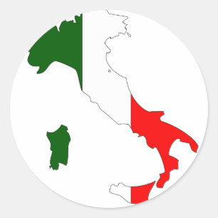 Sticker Rond Carte du drapeau italien