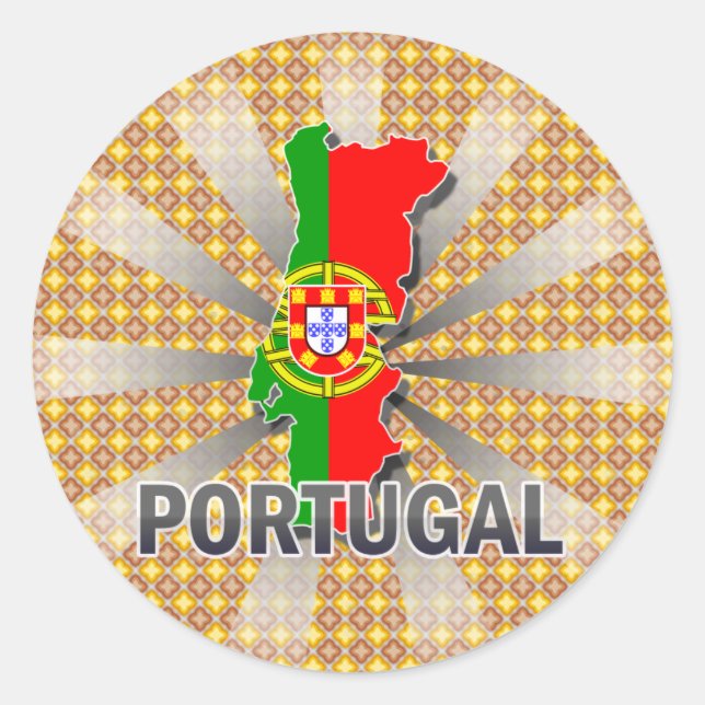Sticker Rond Carte du drapeau portugais 2.0 (Devant)