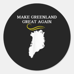 Sticker Rond Carte du Groenland avec les cheveux Trump faire Gr