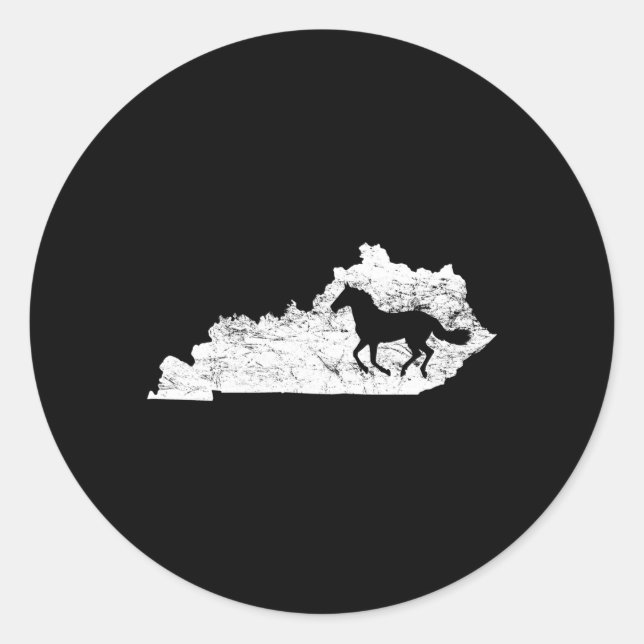 Sticker Rond Carte du Kentucky Cheval Kentucky (Devant)