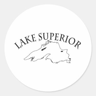 Sticker Rond Carte du lac Supérieur