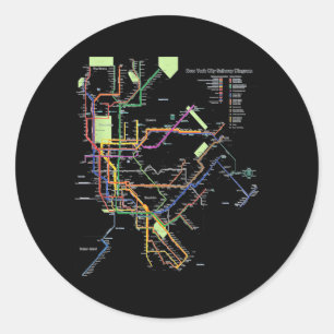 Sticker Rond Carte du métro de New York City Art I Heart NY Sou