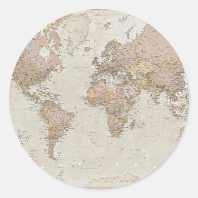 Sticker Rond Carte du monde antique (Devant)