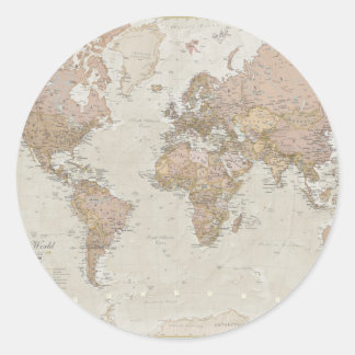 Sticker Rond Carte du monde antique