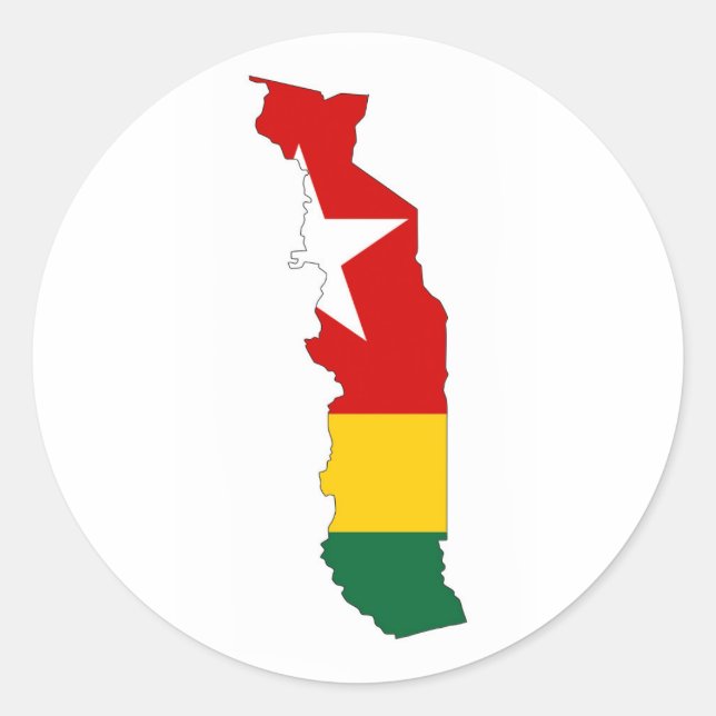 Sticker Rond carte du pays de togo (Devant)
