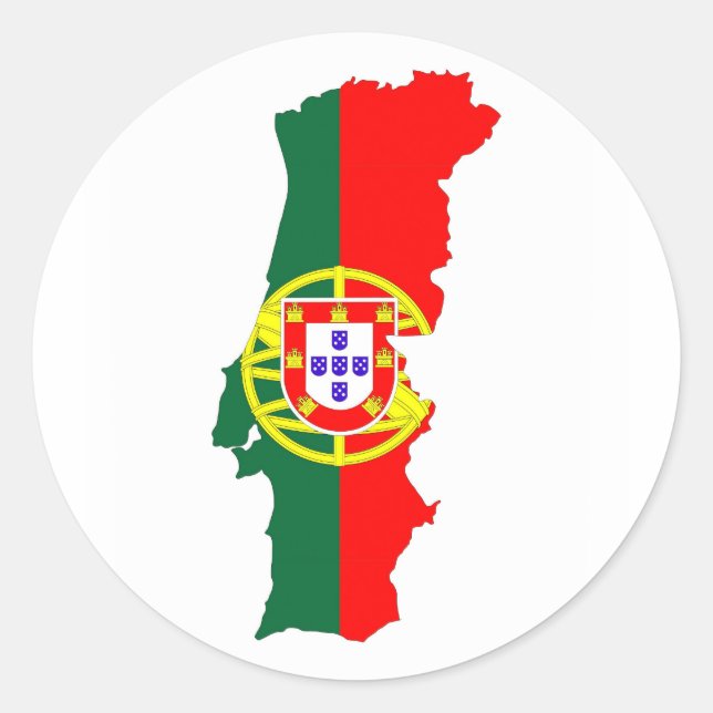 Sticker Rond carte du pays du portugal (Devant)