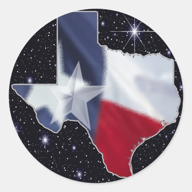 Sticker Rond Carte du Texas (Devant)