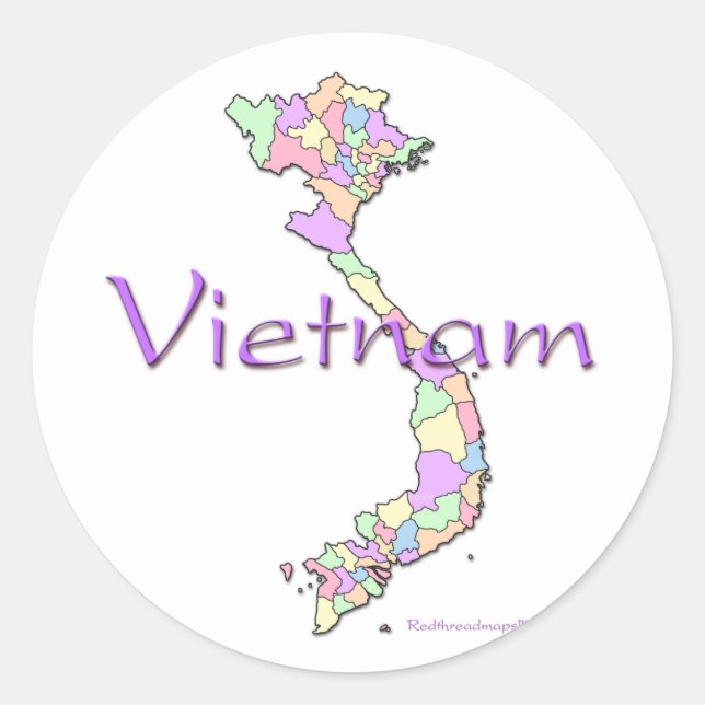 Sticker Rond Carte du Vietnam (Devant)