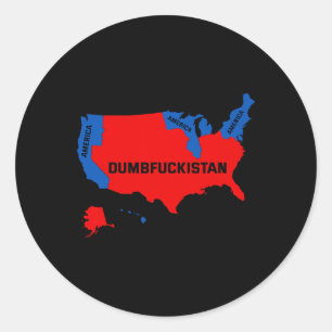 Sticker Rond Carte Électorale 2024 Etats-Unis D'Amérique Dumbfo