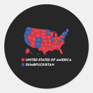 Sticker Rond Carte Électorale 2024 Etats-Unis D'Amérique Dumbfo
