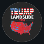 Sticker Rond Carte électorale 2024 Trump Défilé Élections rouge<br><div class="desc">Carte électorale 2024 Trump Glissement de terrain Carte électorale rouge Hommes</div>