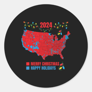 Sticker Rond Carte électorale de 2024 Joyeux glissement de terr