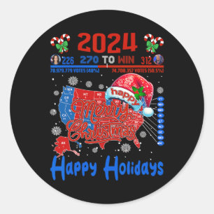 Sticker Rond Carte électorale de 2024 Joyeux glissement de terr