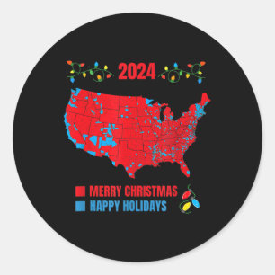 Sticker Rond Carte électorale de 2024 Joyeux glissement de terr