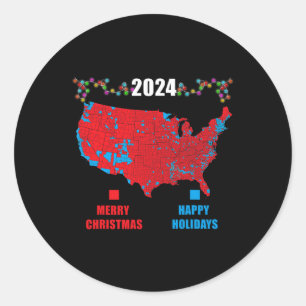Sticker Rond Carte électorale de 2024 Joyeux glissement de terr