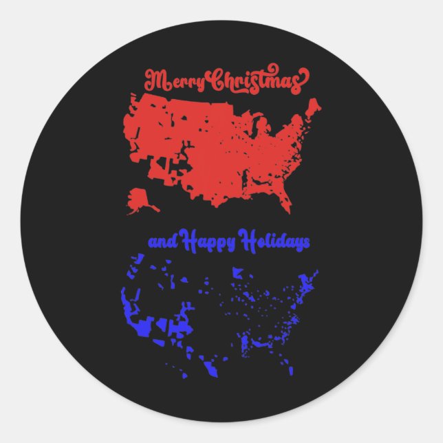 Sticker Rond Carte électorale de 2024 Joyeux glissement de terr (Devant)