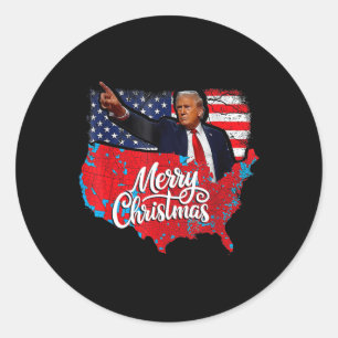 Sticker Rond Carte électorale Trump Joyeux Noël Père Noël H
