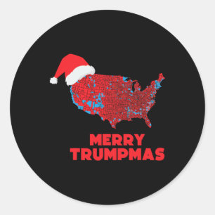 Sticker Rond Carte électorale Trump Joyeux Noël Père Noël H