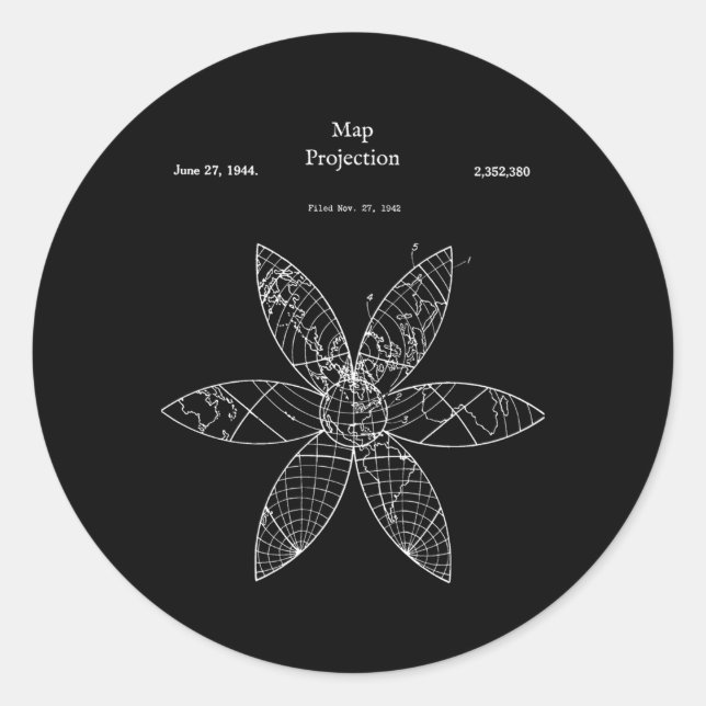 Sticker Rond Carte Géographie Géographe Gis (Devant)