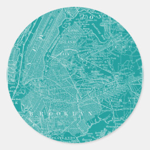 Sticker Rond Carte graphique de New York