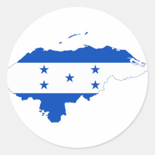 Sticker Rond Carte HN de drapeau du Honduras
