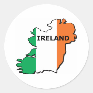 Sticker Rond Carte Irlande
