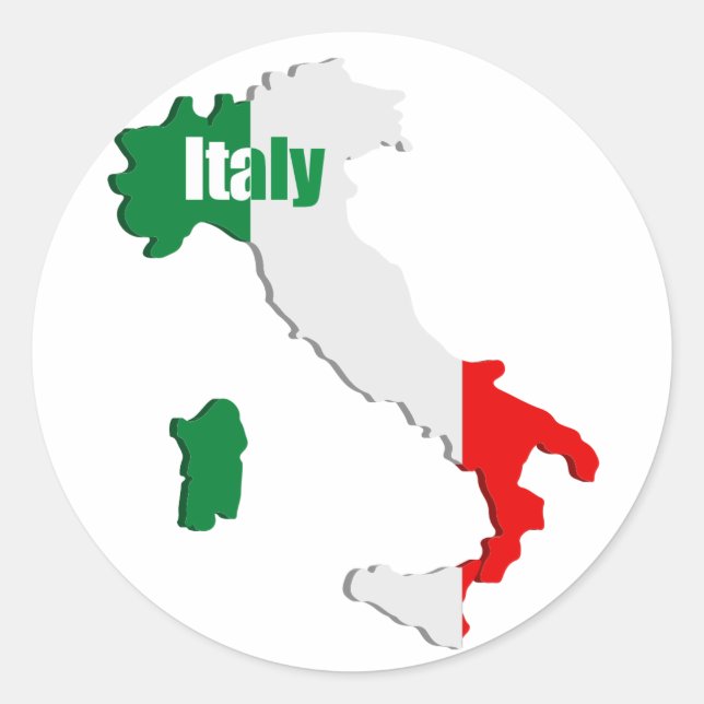Sticker Rond Carte Italie (Devant)