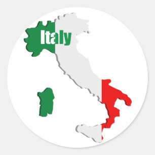 Sticker Rond Carte Italie