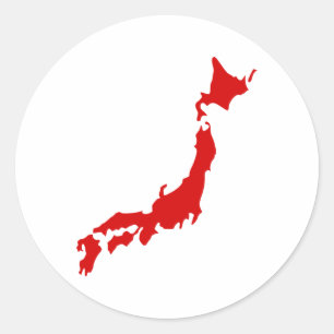 Sticker Rond Carte Japon