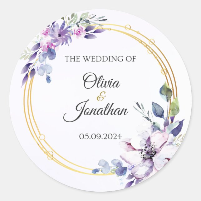 Sticker Rond Carte mariage (Devant)