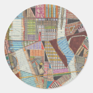 Sticker Rond Carte moderne de New York II