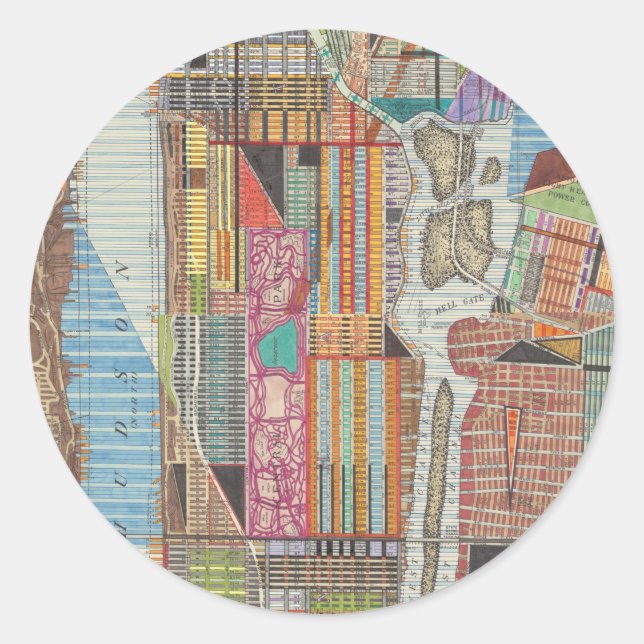 Sticker Rond Carte moderne de New York III (Devant)