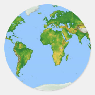 Sticker rond Carte Mondiale