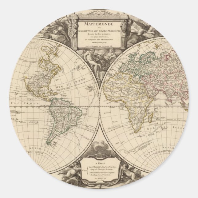 Sticker Rond Carte mondiale 9 (Devant)