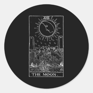 Sticker Rond Carte Moon Tarot