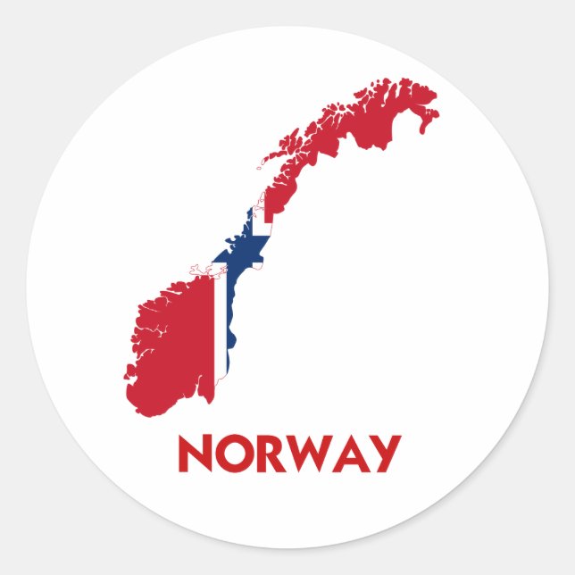 STICKER ROND CARTE NORVÈGE (Devant)