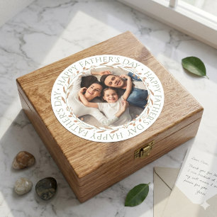 Sticker Rond Carte Photo de la Fête des Pères Cadeau Papa per