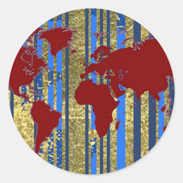 Sticker Rond Carte Planisphère-Monde (Devant)